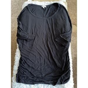 Biagio Women’s Sz. L Slight Batwing Black Rayon Etc. Top. Soft, Great Quality